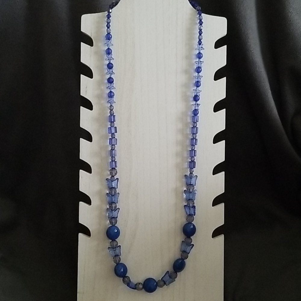 Blue Butterfly Bead Necklace